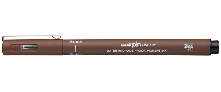 Линер Uni Pin Fine Line Brush сепия