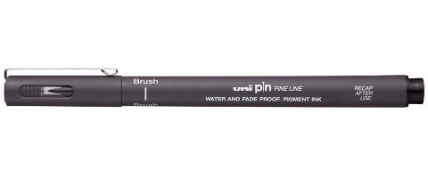 Линер Uni Pin Fine Line Brush темно-серый