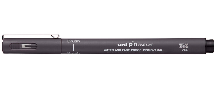 Линер Uni Pin Fine Line Brush темно-серый