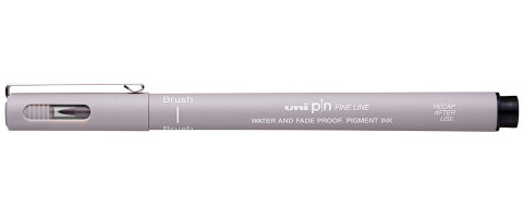 Линер Uni Pin Fine Line Brush светло-серый