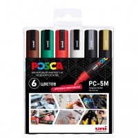 Набор маркеров Uni POSCA PC-5M 1,8-2,5мм Christmas 6 цветов