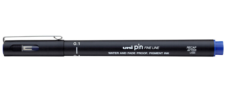 Линер Uni Pin Fine Line 01 синий 0,28мм
