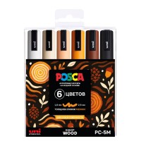 Набор маркеров Uni POSCA PC-5M 1,8-2,5мм Wood "Древесные" 6 цветов