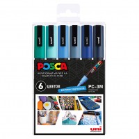 Набор маркеров Uni POSCA PC-3M 0,9-1,3мм Ocean 6 цветов