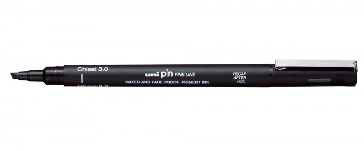 Линер Uni Pin Fine Line Chisel 3.0 черный 3мм