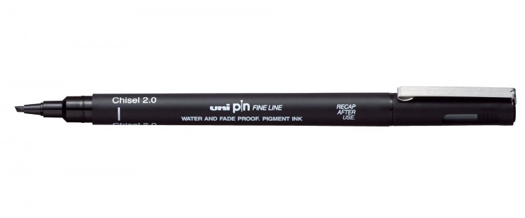 Линер Uni Pin Fine Line Chisel 2.0 черный 2мм