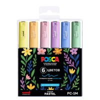 Набор маркеров Uni POSCA PC-1M 0,7мм Pastel 6 цветов