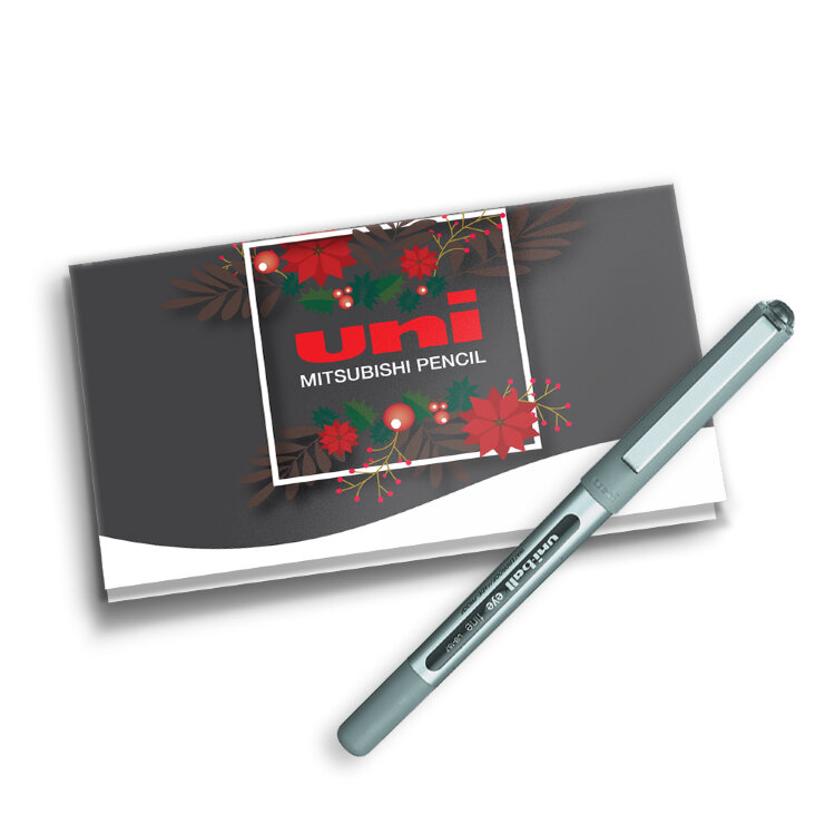 Ручка роллер Uni-Ball Eye черная 0,7мм в семплинг открытке