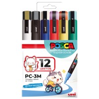Набор маркеров Uni POSCA PC-3M 0,9-1,3мм 12 цветов