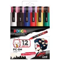 Набор маркеров Uni POSCA PC-5M 1,8-2,5мм 12 цветов