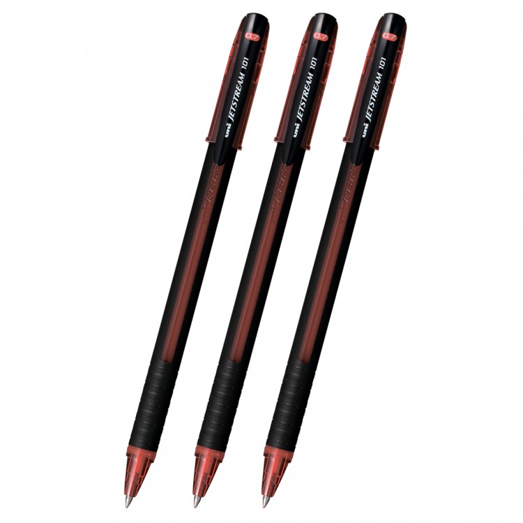 Ручка шариковая Uni Jetstream SX-101 красная 0,7мм 3 штуки PPS