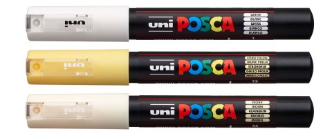 Набор маркеров POSCA PC-1M (белый, слоновая кость, соломенно-желтый)