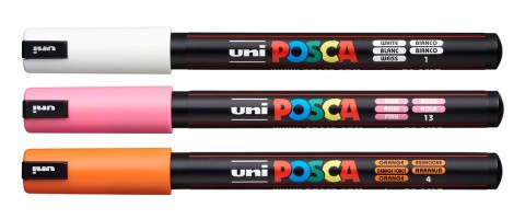 Набор маркеров POSCA PC-1MR (белый, оранжевый, розовый)
