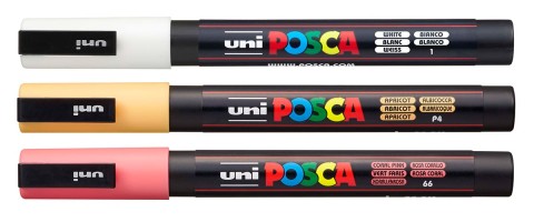 Набор маркеров POSCA PC-3M (белый, абрикосовый, кораллово-розовый)