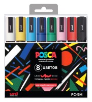 Набор маркеров Uni POSCA PC-5M 1,8-2,5мм 8 цветов