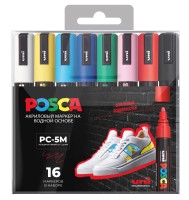 Набор маркеров Uni POSCA PC-5M 1,8-2,5мм 16 цветов