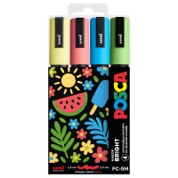 Набор маркеров Uni POSCA PC-5M 1,8-2,5мм Bright "Яркие цвета" 4 цвета
