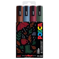 Набор маркеров Uni POSCA PC-5M 1,8-2,5мм Deep "Насыщенные цвета" 4 цвета