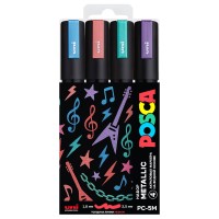 Набор маркеров Uni POSCA PC-5M 1,8-2,5мм Metallic "Металлик" 4 цвета