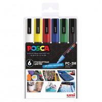 Набор маркеров Uni POSCA PC-3M 0,9-1,3мм Standard 6 цветов