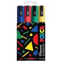Набор маркеров Uni POSCA PC-5M 1,8-2,5мм Standard "Стандарт" 4 цвета
